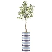 SIGNWIN Eucalyptus Tree with Navy & Light Blue Jagged Paint Stripes Abstract Shapes Minimalism Zen Relax/Calm Multicolor Ultra for Living Room, Bedroom, Office - X-Large 5 Feet (60