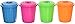 U.S. Toy Assorted Color Garbage Can Holder Containers (12), Multicolored