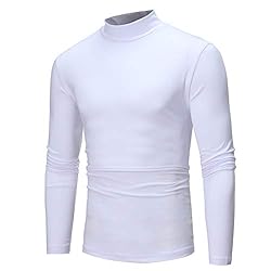 Mens Half Turtleneck Long Sleeve Pullover Basic