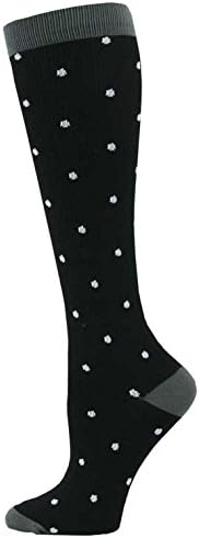 Think Medical Women's 10-14 Mmhg Compression Socks Medium Black Polka Dot