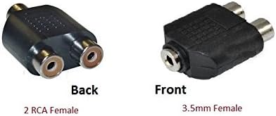 Breewell 3.5mm Aux Stereo Jack Female to 2 RCA Female Audio Converter Splitter Connecter Adapter Socket-2PCS