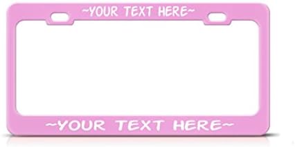 Soft Pink Custom Personalized Metal ActionMan License Plate Frame