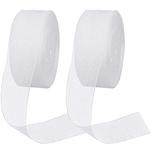 Dadabig 2 x Transparent White Organza Satin Ribbon, 45m x 2 Rolls, White Wedding Ribbon for Weddings, Crafts, Gift Wrapping, Polyester Organza Satin, Multiple Occasions, Christmas