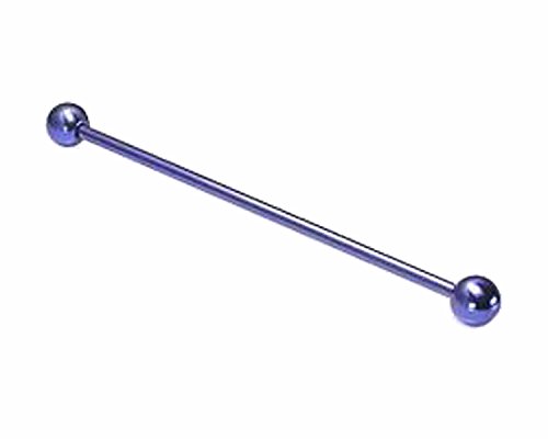 Painful Pleasures 16g Titanium Industrial Piercing Barbell 1"-2" - 1.2mm ~ 16g - 46mm~1-3/4" - Rainbow - 4mm ~ 5/32"