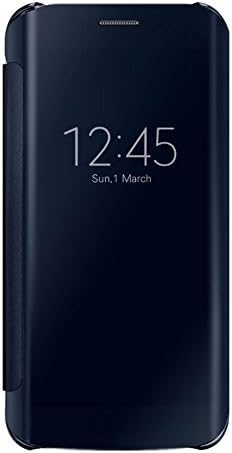 Galaxy S6 Edge Plus Smart Flip Case, Qirg Transparent Clear View Cover Hyperbolic Mirror Intelligent Protection Case for Samsung Galaxy S6 Edge Plus (Navy Blue)