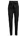Freeprance Women's Pants Casual Trouser Paper Bag Pants Elastic Waist Slim Pockets XBK S Black