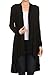 Women Long Duster Maxi Softest Open Front Casual Flowy Viscose Made from Bamboo Cardigan (2X-Large, Black)