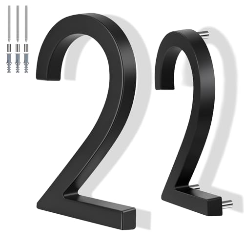 6 Inch Modern House Number Black Zinc Alloy