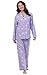 PajamaGram Cat Pajamas For Women - Flannel Women’s Pajamas, Lavender Cats, SM