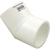 Spears 417 Series PVC Pipe Fitting, 45 Degree Elbow, Schedule 40, 2" Socket