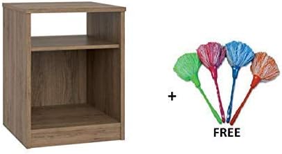 Amazon Com Mainstays Nightstand Features Open Top Shelf And Bottom Cubby 1 Set Rustic Oak Freebie Mini Duster For Cleaning Kitchen Dining