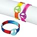 Fun Express - Dozen Rubber Tie-Dyed Peace Sign Bracelets