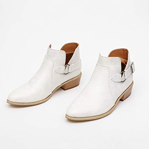 Londony ♪✿ Clearance Sales,Women's Fashion Boot Pointed Toe Martin Boots Classic Ankle Booties Buckles Shoes