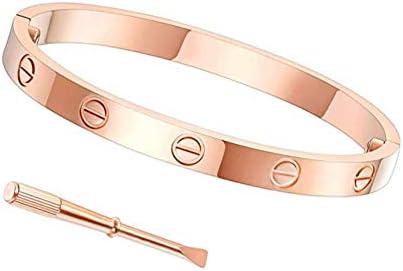 Byqone Love Bracelet, Screw Bracelet, 18k Titanium Steel Bracelet, Buckle Bangle Bracelet with Screwdriver Rose Gold