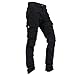 Men Motorcycle Riding Pants Motocross Racing Jeans with 4 Protect Pads Black XXL