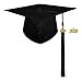 GraduationMall Shiny Adult Graduation Cap with 2018 Tassel (2019 optional) Black