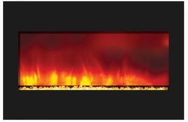 33" Zero Clearance Electric Fireplace Unit with 36" x 24" Black Glass Surround