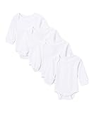 Sweet & Soft Baby Basics Unisex 4 Pk Bodysuits Long Sleeve 100% Combed Cotton