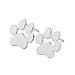 RoseSummer Dogpaw Earring Silver Plated Dog Paw Print Ear Studs Dog Lovers Jewelry (silver)