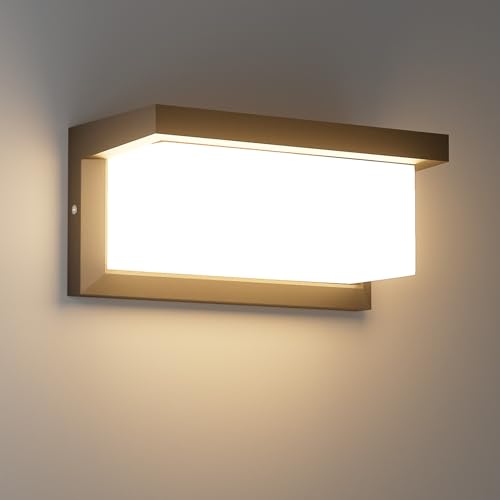 Klighten 24W LED Outdoor Wall Light, 3000K, IP65 Waterproof Wall Light, Modern Aluminum, Suitable for Indoor Outdoor, Deck, Patio and More. Black