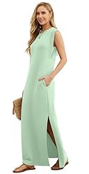GRECERELLE Womens Summer Crew Neck Casual Loose