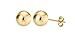 Sterling Silver Gold Rose Plated Round Ball Stud Earrings for Women Men Teen, 2mm-16mm