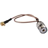 DHT Electronics RF coaxial cable UHF female SO239 to MCX male right angle connector RG316 20CM