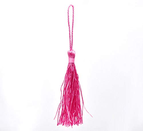 50 x Dark Pink Silky 13.5cm Crafts Making Tassels - Bookmarks, Scrapbooking and Cardmaking