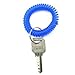 Bluecell Pack of 6 Plastic Wrist Coil Wrist band Key Ring chain for Outdoor Sport (Blue)