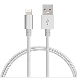 Ipone Charger Cable,6FT Lightning Cable Nylon Braided -[Apple MFi Certified] Series - for iPhone 6S Plus 6 Plus SE 5S 5 iPad iPod (Silver)