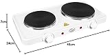 Quest 35250 Electric Twin Hob Hot Plate 1000W 1500W 5 Settings White view 10