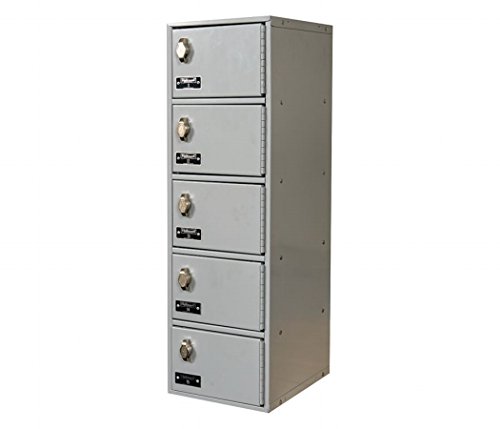 Hallowell Cell Phone And Tablet Locker - 7-1/2 X11x5-1/2" Openings - 1 Locker Wide - Padlock Hasp - Light Gray