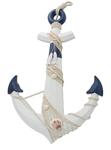 Royal Brands 26" Wooden Nautical Beach Boat Anchor Wall Hanging Decorative Wood Ornament Plaque