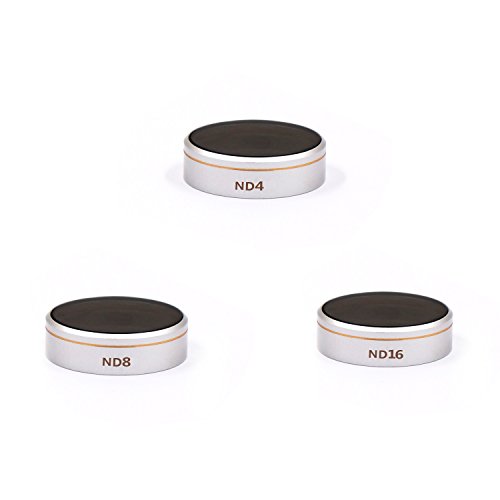LENSKINS 3 Pack ND4/ND8/ND16 Filter Kits for DJI Phantom 4 Pro/Advanced, Japanese AGC Optics,Weather-sealed,Ultra Slim, Multi-Resistant Coated Neutral Density with Storage Case& Lens Cloth