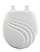 MAYFAIR Sculptured Swirl Toilet Seat will Never Loosen and Easily Remove, ROUND, Durable Enameled Wood, White, 27ECA 000