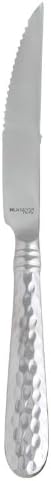 Vietri Martellato Steak Knives, Set of 4 9.25" Dishwasher Safe 18/10 Stainless Steel Flatware