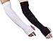 COME-ON 2-Pairs Unisex Outside Athletic Hand Cover Cooling UV Protection Arm Sleeves(1 Pair White + 1 Pair Black)