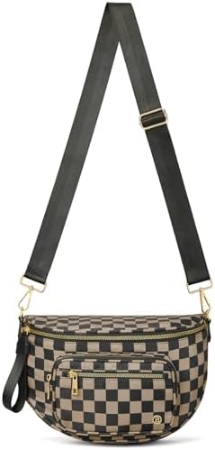 Amazon.com | Large Capacity Bum Bag for Women,Canvas Checkered