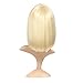 Magibrunette Blonde Short Bob Wigs for Women, Straight with Flat Bangs Synthetic Shoulder Length Blunt Cut Bang Heat Resistant Hair with Wig Cap Natural Looking Cosplay Costume Daily Use