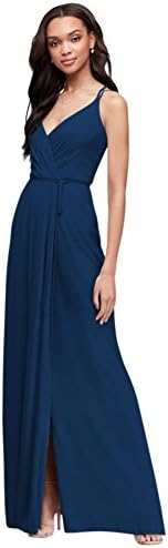 david's bridal double strap long georgette