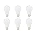 Amazon Basics A19 LED Light Bulbs, 75 Watt Equivalent, Energy Efficient 12W, E26 Standard Base, Soft White 2700K, Dimmable, 10,000 Hour Lifetime , 6-Pack