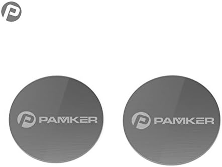 PAMKER 40x40MM Circular Mount Colorful Metal Plate with Adhesive for All Magnetic Car Mount Cellphone Holder X2 Pack (Jet Black)