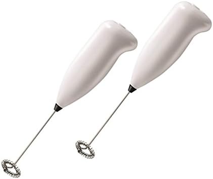 Bahoki Essentials Electric Milk Frother Wand - Battery Operated, Create Foam for Homemade Cappuccinos, Lattes, Hot Chocolate - Bundle of 2
