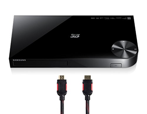 Top of the Line Samsung Smart 3D Blu-ray Disc Player with USB Built-in Wi-Fi 4K UHD 3840x2560 Upscale Anynet+ Remote Preloaded APPs Bundle Cytrix 6ft Meshed Hihg Quality high Speed HDMI cable