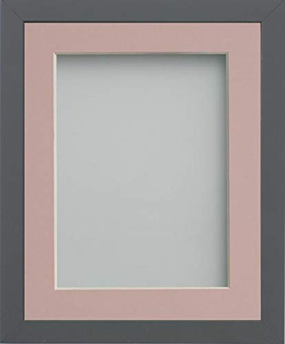 Frame Company Allington Grey Photo Frame with Pink Mount, A3 for A4, fitted with perspex