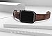 MARGE PLUS Compatible with Apple Watch Band 44mm 42mm 40mm 38mm, Genuine Leather Replacement Band for iWatch Series 6 5 4 3 2 1, SE (Dark Brown/Black, 44mm/42mm)