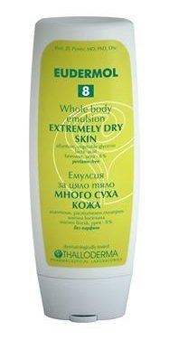 Eudermol 8 - Whole-Body Emulsion for Extremely Dry Skin - With 8% Urea, Vegetable Glycerin, Lactic Acid, Allantoin & Beeswax- Perfume-Free - 200ml by Thalloderma