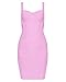 UONBOX Women's Rayon Cute Sleeveless Bodycon Bandage Strap Dress (L, Pink)