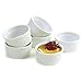 K BASIX 4.5 oz Porcelain Ramekin Pudding Cups, Dipping Bowls, Souffle Dishes, Creme Brulee Set, Classic Style White Ramekins Set for Baking, Custard, Pudding Cups, Set of 6, Oven Safe