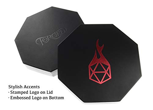 Forged Dice Co. Dice Tray Arena Rolling Tray and Storage Compatible with Any dice Game, D&D and RPG Gaming (Red)